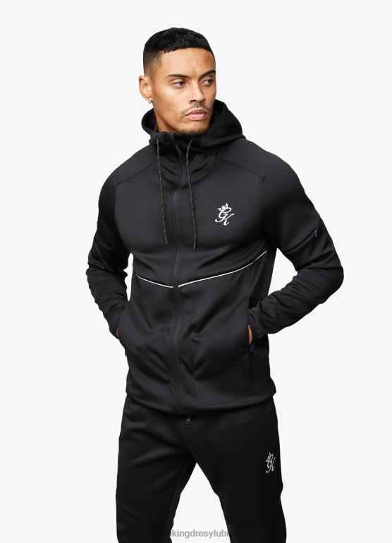 Gym King mężczyźni odzwierciedla kaptur polietylenowy TBB0Z269 odzież czarne srebro