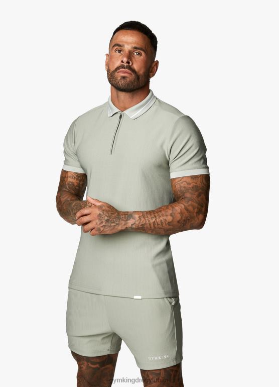 Gym King mężczyźni charakterystyczna haftowana koszulka polo TBB0Z155 odzież miękkie khaki