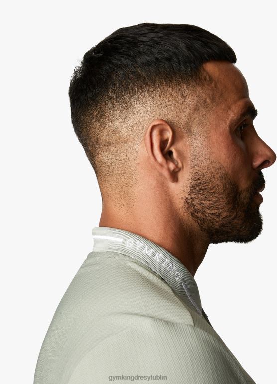 Gym King mężczyźni charakterystyczna haftowana koszulka polo TBB0Z155 odzież miękkie khaki