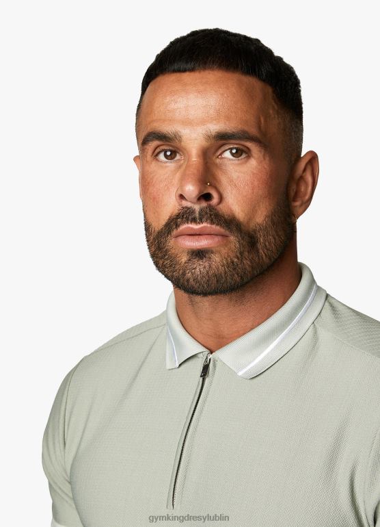 Gym King mężczyźni charakterystyczna haftowana koszulka polo TBB0Z155 odzież miękkie khaki