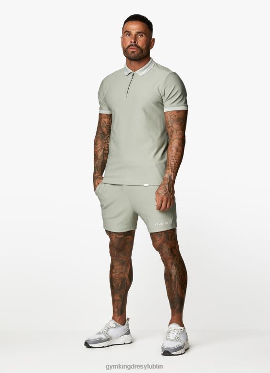 Gym King mężczyźni charakterystyczna haftowana koszulka polo TBB0Z155 odzież miękkie khaki