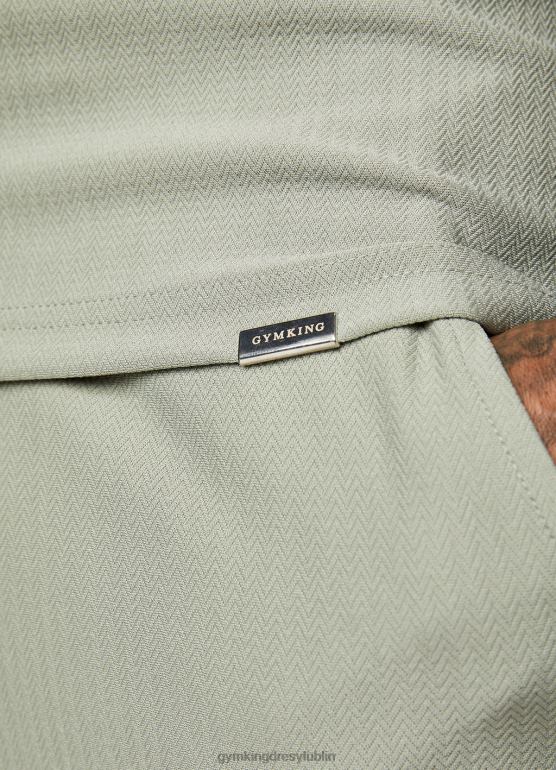 Gym King mężczyźni charakterystyczna haftowana koszulka polo TBB0Z155 odzież miękkie khaki