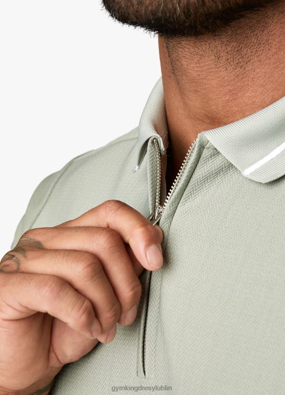 Gym King mężczyźni charakterystyczna haftowana koszulka polo TBB0Z155 odzież miękkie khaki