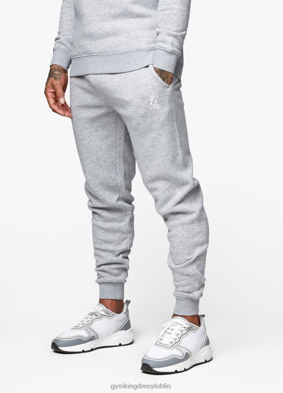 Gym King mężczyźni podstawowy polarowy dres z kapturem TBB0Z244 odzież szary melanż