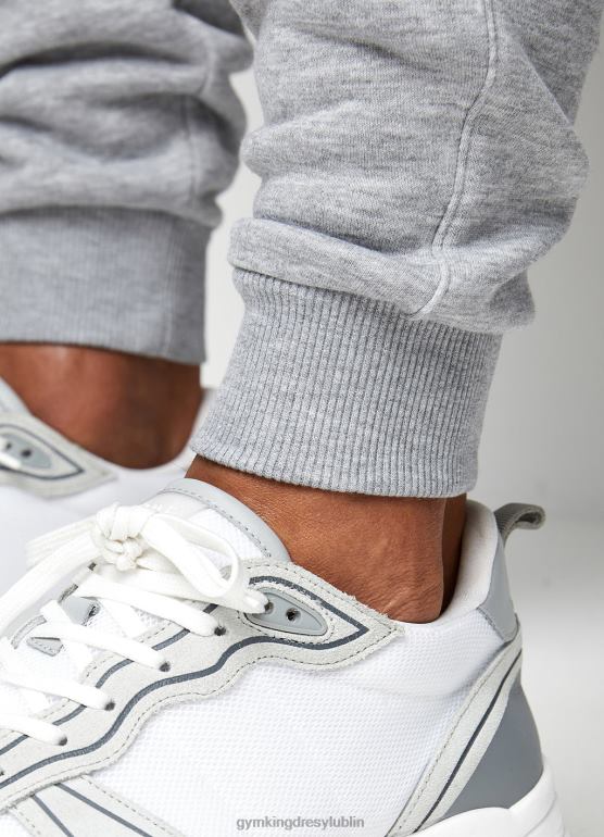 Gym King mężczyźni podstawowy polarowy dres z kapturem TBB0Z244 odzież szary melanż